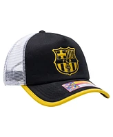 Fan Ink Men's and Women's Black Barcelona Strike One8th Trucker Adjustable Hat