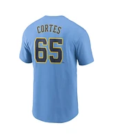 Nike Men's Nestor Cortes Navy Milwaukee Brewers Fuse Name Number T-Shirt