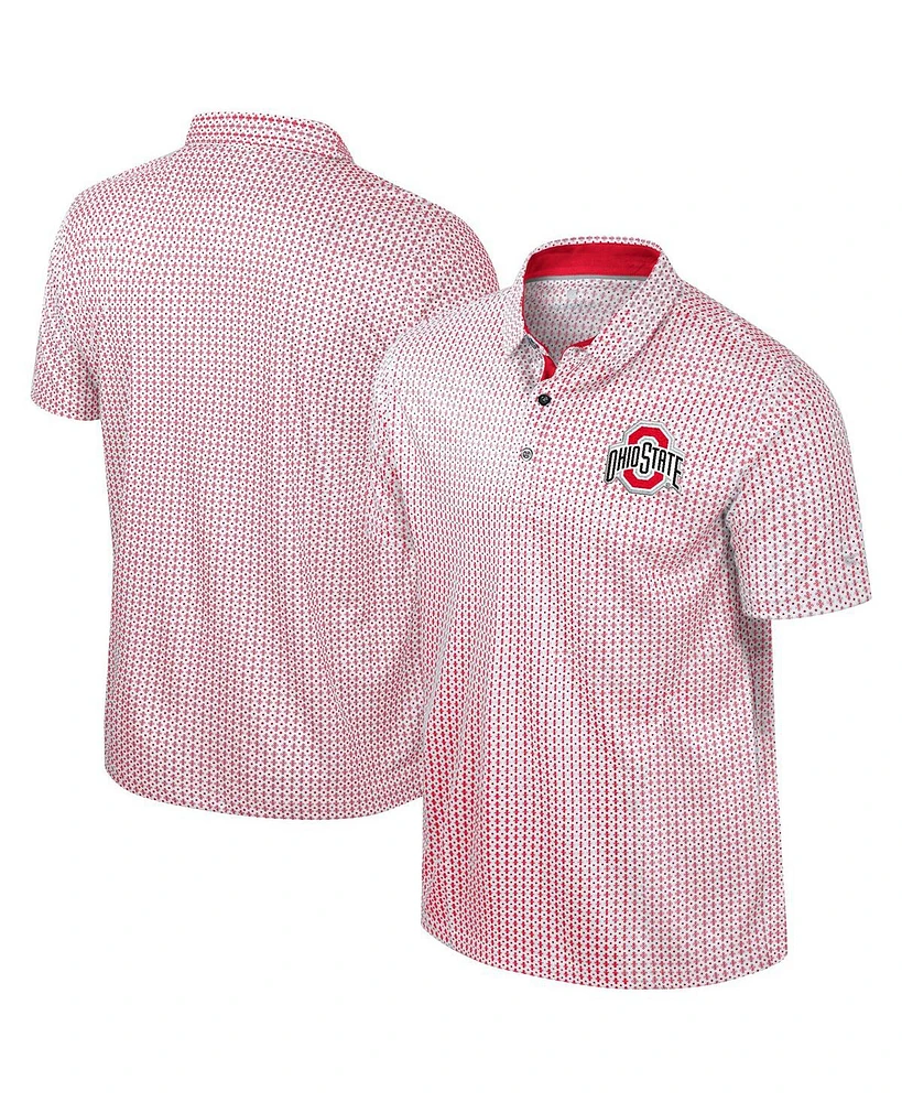 Colosseum Men's Scarlet Ohio State Buckeyes Big Tall Marty Rival Polo Shirt