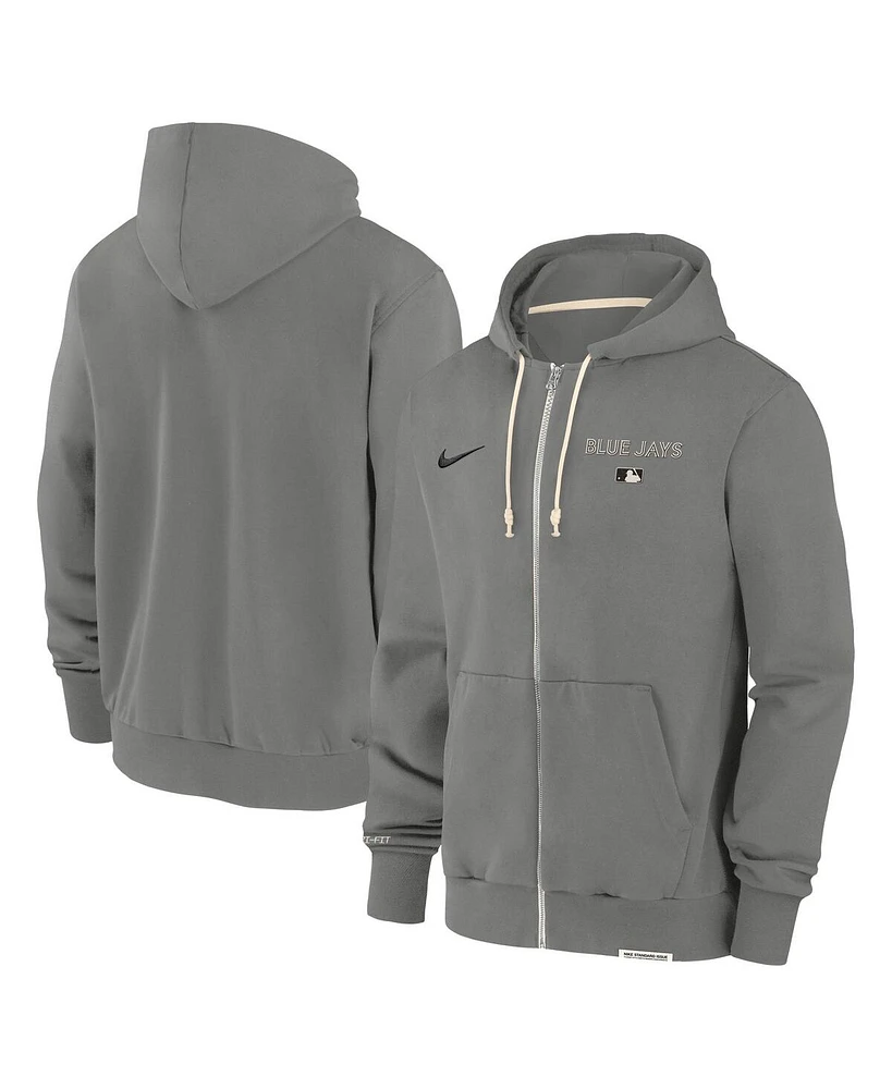 Nike Men's Charcoal Toronto Blue Jays Authentic Collection Travel Performance Full-Zip Hoodie