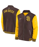 Nike Men's Brown/Gold San Diego Padres Authentic Collection Dugout Full-Zip Bomber Jacket