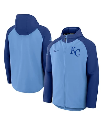 Nike Men's Light Blue/Royal Kansas City Royals Authentic Collection Raglan Performance Full-Zip Jacket