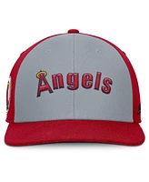 Nike Men's Gray/Red California Angels Cooperstown Collection Pro Performance Snapback Hat