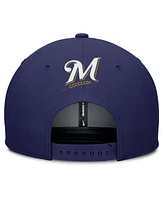 Nike Men's Gray/Navy Milwaukee Brewers Pro Performance Snapback Hat