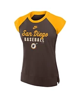 Nike Women's Brown/Gold San Diego Padres Cooperstown Collection Raglan Performance T-Shirt