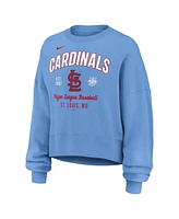 Nike Women's Light Blue St. Louis Cardinals Oversized Long Sleeve Cropped Pullover Sweatshirt