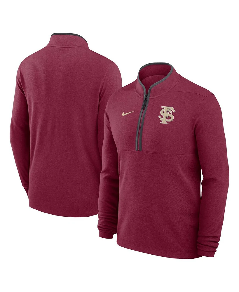 Nike Men's Garnet Florida State Seminoles Baseball Logo Victory Performance Half-Zip Pullover Hoodie