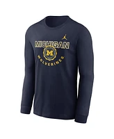 Nike Men's College Navy Michigan Wolverines Slogan Long Sleeve T-Shirt
