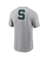 Nike Men's Heather Gray Michigan State Spartans Campus 2-Hit Primary Mascot T-Shirt