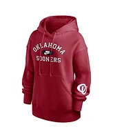 Nike Women's Crimson Oklahoma Sooners Oversized Legacy Phoenix Foundational Stack Pullover Hoodie