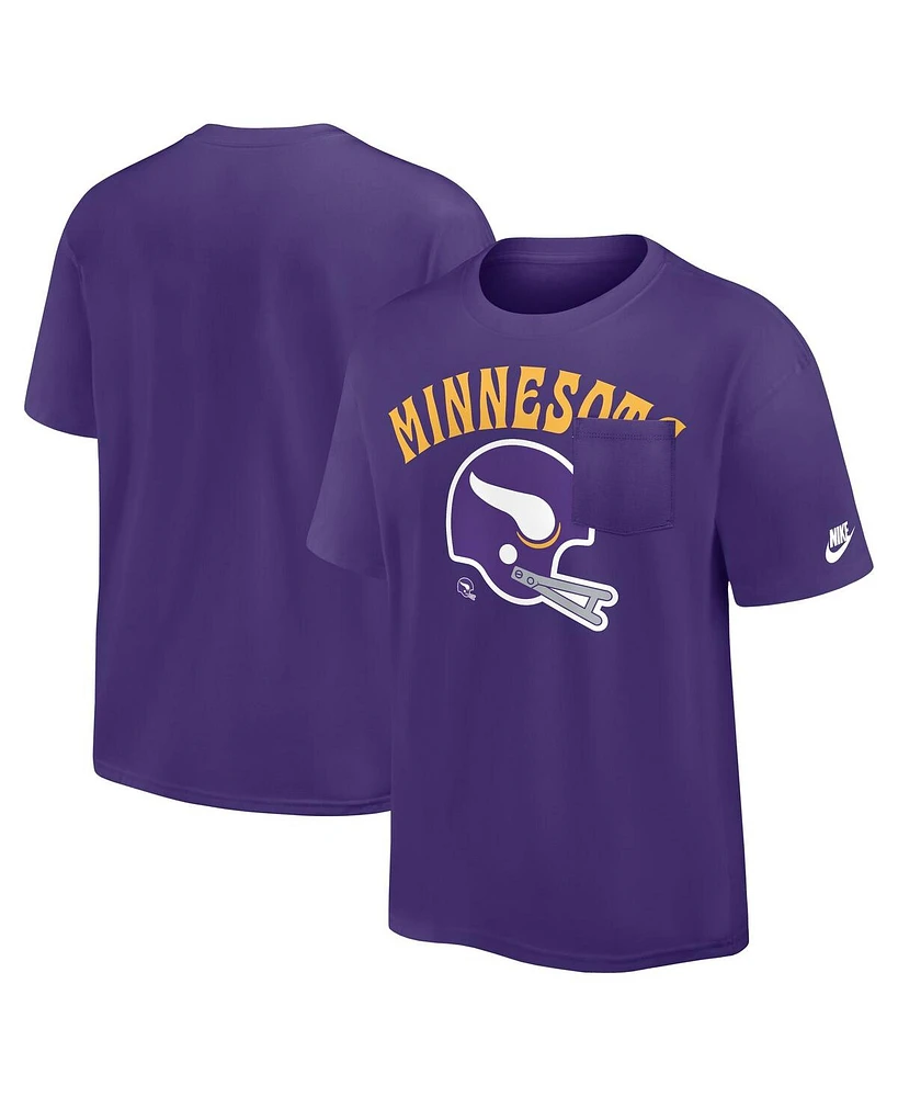 Nike Men's Purple Minnesota Vikings Rewind Heavy Max 90 Pocket T-Shirt