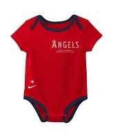 Nike Baby Boys and Girls Los Angeles Angels Authentic Collection Bodysuit, Pack of 3