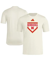 Adidas Men's Cream Nebraska Huskers Home Plate Pre-Game T-Shirt