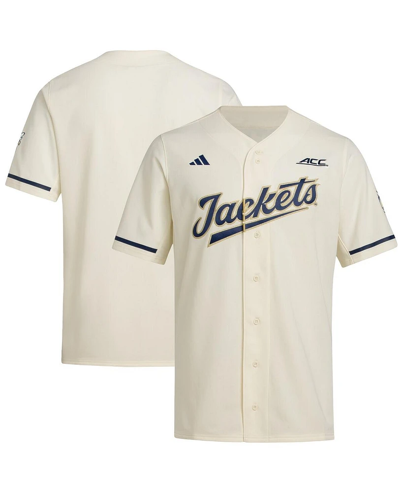 Adidas Men's Cream Georgia Tech Yellow Jackets Replica Baseball Jersey