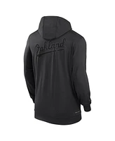 Nike Men's Black Oakland Athletics Authentic Collection Travel Performance Lightweight Full-Zip Hoodie