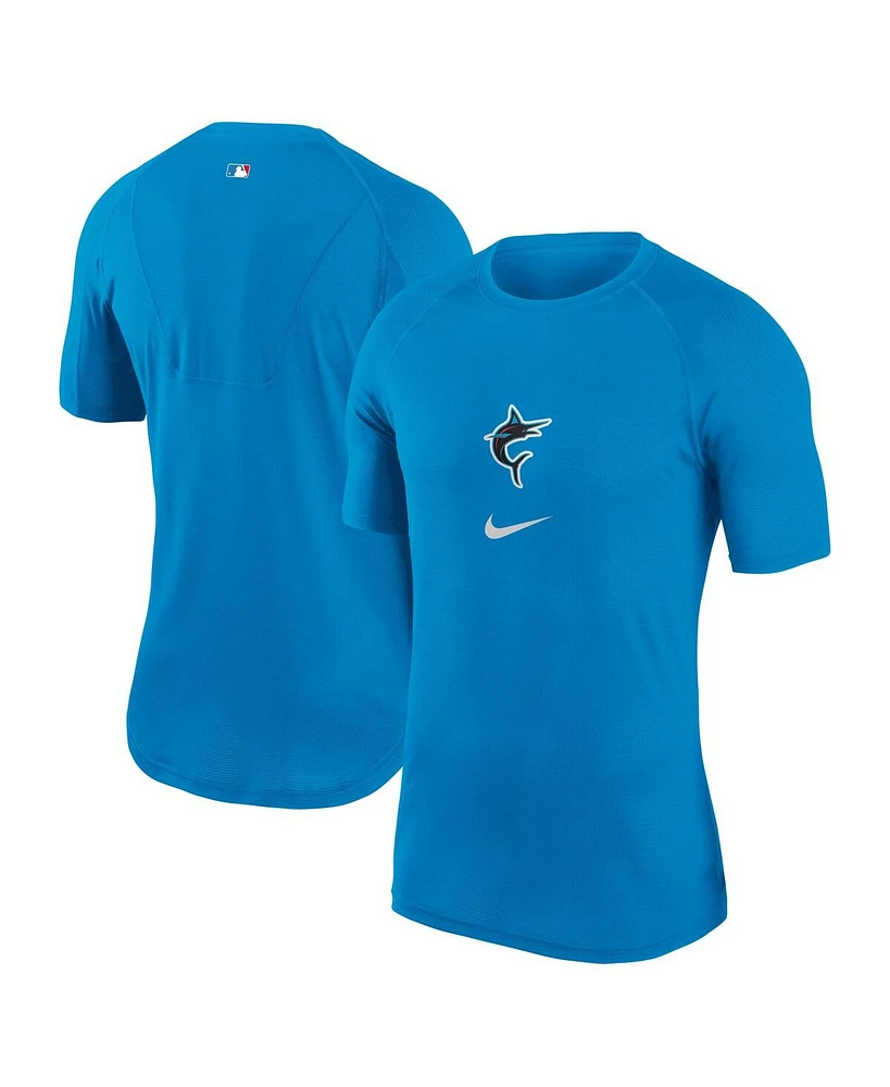 Nike Men's Blue Miami Marlins City Connect Performance Raglan Base Layer Top