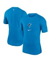 Nike Men's Blue Miami Marlins City Connect Performance Raglan Base Layer Top