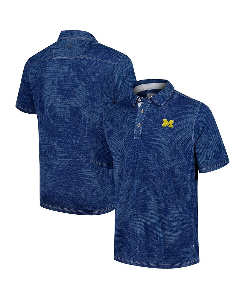 Tommy Bahama Men's Navy Michigan Wolverines Sport Santiago Paradise Polo Shirt