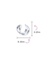 Bling Jewelry Tiny Modern Geometric Helix Wrap Two Band Ear Cuffs Cartilage Lobe Earrings Rose Gold Plated Silver