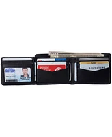 Alpine Swiss Men's Wallet for Men Rfid Protected Leather Spencer Bifold Divided Bill Section Gift Box 2 Id Windows 14 Card Storage Pockets
