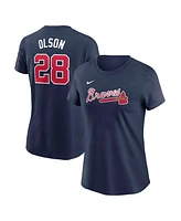 Nike Women's Matt Olson Navy Atlanta Braves Fuse Name Number T-Shirt