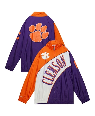 Mitchell & Ness Men's Purple/Orange Clemson Tigers Arched Retro Lined Full-Zip Windbreaker Jacket