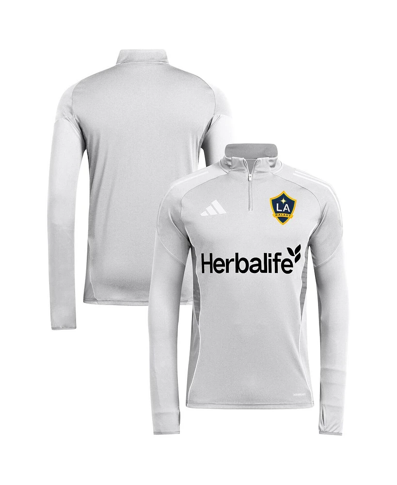 Adidas Men's Silver La Galaxy 2025 Quarter-Zip Long Sleeve Training Top