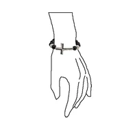 Bling Jewelry Religious Sideways Cross Black Onyx Compressed Turquoise White Pave Crystal Stretch Bracelet Silver Plated
