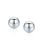 Bling Jewelry Minimalist Plain Simple Round Bead Ball Tragus Cartilage Stud Earrings Shiny Polish .925 Sterling Silver