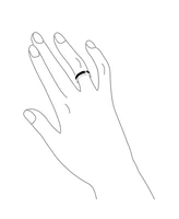 Bling Jewelry Simple Two Tone Black Center Couples Titanium Band Ring Silver Tone Beveled Edge 8MM