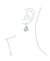 Bling Jewelry Fashion Statement Rainbow Crystal Opalite Translucent Round Ball Dangle Orb Asian Dragon Earrings Silver Plated