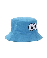 Sesame Street Men's Cookie Monster Face Adult Blue Bucket Hat