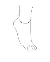 Bling Jewelry Elegant Delicate Multi Color Cubic Zirconia Cz By The Yard Anklet Chain Link Ankle Bracelet .925 Sterling Silver 9 Inch