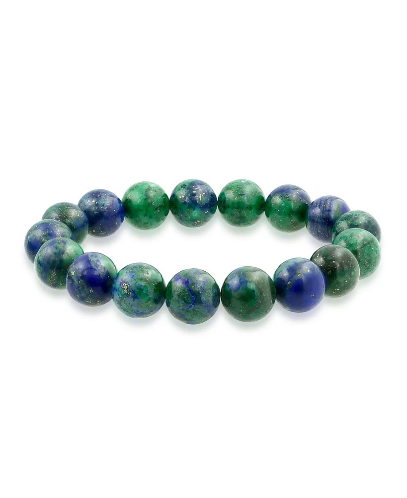 Bling Jewelry Natural Stones Multi Color Big Round Bead 12MM Strand Stackable Stretch Bracelet