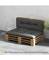 Outsunny 2 Seat Pallet Cushions 3.9 in. Sofa Cushions, Dark