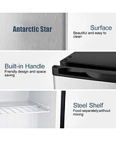 Cowsar Upright Freezer 3.0 Cu.ft, Compact Mini Freezer with Reversible Single Door, Temperature Control, Removable Shelves, Small freezer Stainless St