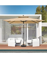 Rectangular Patio Umbrella with Stand – Adjustable Tilt for Backyard & Deck