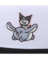 Kuromi Men's Riding Baku Adult White & Black Snapback Hat