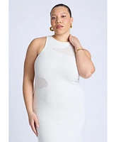 Eloquii Plus Sweater Dress With Open Stitch & Cutouts