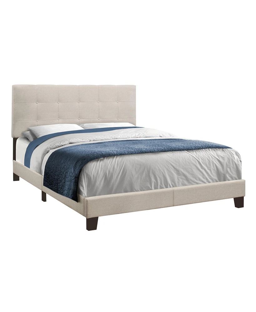 Upholstered Bed Frame with Padded Headboard for Bedroom Comfort