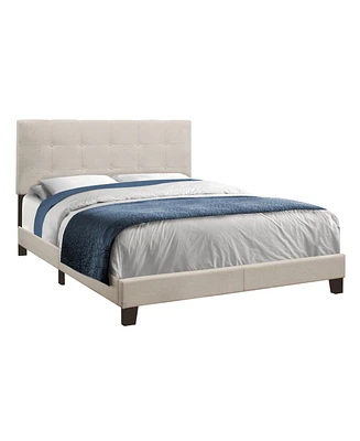 Upholstered Bed Frame with Padded Headboard for Bedroom Comfort