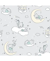 Lambs & Ivy Baby Disney Cozy Friends Winnie the Pooh Gray Fitted Crib Sheet