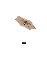 9ft Outdoor Patio Umbrella, Tilt & Crank, Khaki (Base Not Included)