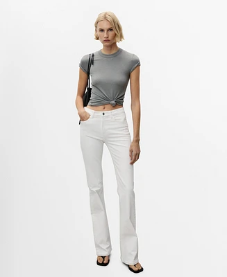 Mango Women's Fiona Flared Mid-Rise Jeans