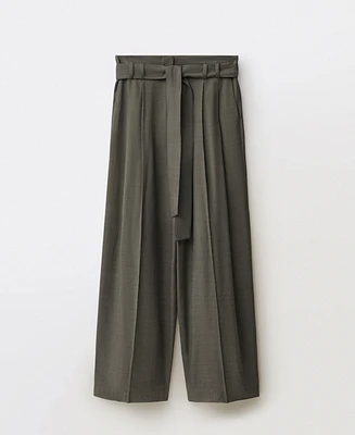 Mango Women's Belted Clips Suit Trousers