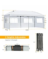 10x20 Pop Up Canopy Tent with Sidewalls & Wheeled Bag (White)