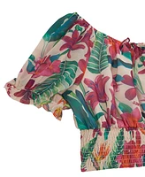 Guess Big Girls Chiffon Flutter Sleeve Top