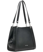 Calvin Klein Garnet Triple Small Compartment Tote Bag