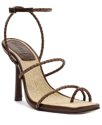 Schutz Women's Kaya Straw Stiletto Heel Sandals