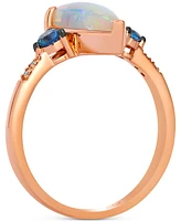 Le Vian Neopolitan Opal (1 ct. t.w.), Blueberry Sapphire (1/4 ct. t.w.) & Nude Diamond Ring in 14k Rose Gold